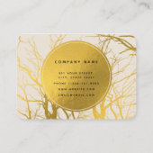 Carte De Visite Branches Gold Tree Beige Monogram Professional (Dos)