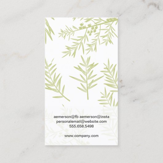 Carte De Visite Branches Juniper (Dos)