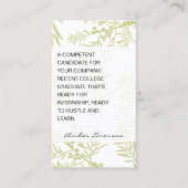 Carte De Visite Branches Juniper (Devant)