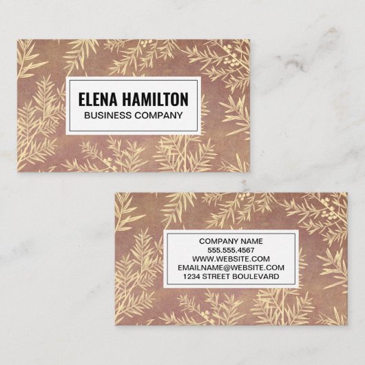 Carte De Visite Branches Juniper Arrière - plan Texture (Devant / Derrière)