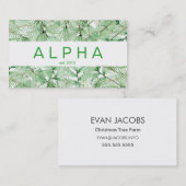 Carte De Visite Branches modernes d'épinette aquarelle (Devant / Derrière)