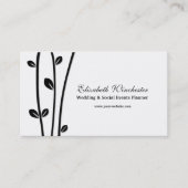Carte De Visite Branches noires en feuilles (Devant)