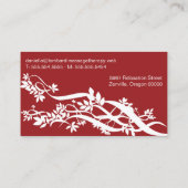 Carte De Visite Branches rouges zen moderne (Dos)