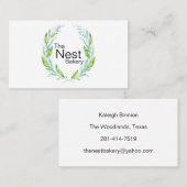 Carte De Visite Branches simplement élégantes de laurier de logo (Devant / Derrière)