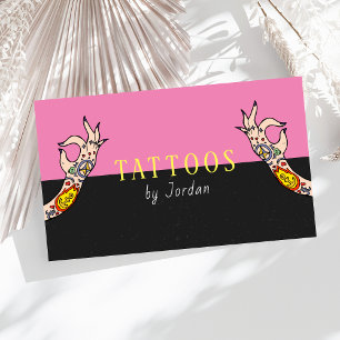 Carte De Visite Bras de tatouage Retro Artiste Vintage Shop Modern