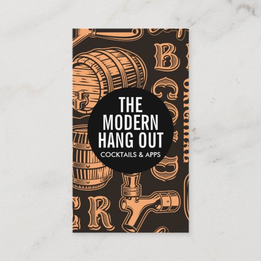 Carte De Visite Brasserie de bière Barrel et Tap | Restaurant (Devant)