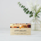 Carte De Visite Brasserie | Logo de bière | Grain de bois (Debout devant)