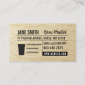 Carte De Visite Brasserie | Logo de bière | Grain de bois (Dos)