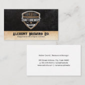 Carte De Visite Brasserie vintage Badge Design | Restaurant (Devant / Derrière)