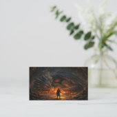 Carte De Visite Brave Figure Before Sleeping Dragon (Debout devant)