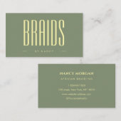 Carte De Visite Brayage de cheveux Vert (Devant / Derrière)