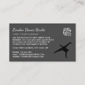 Carte De Visite Break Dancer Silhouette, Instructeur de danse (Dos)