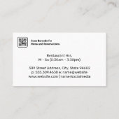 Carte De Visite Breakfast on Table | Cafe (Dos)