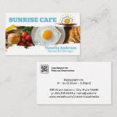 Carte De Visite Breakfast on Table | Cafe (Devant / Derrière)