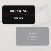 Carte de visite Breaking News (Devant / Derrière)