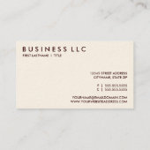 Carte De Visite bretzels. (Dos)