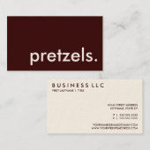 Carte De Visite bretzels. (Devant / Derrière)