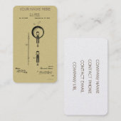 Carte De Visite BREVET de la LAMPE ÉLECTRIQUE d'EDISON - Circa (Devant / Derrière)