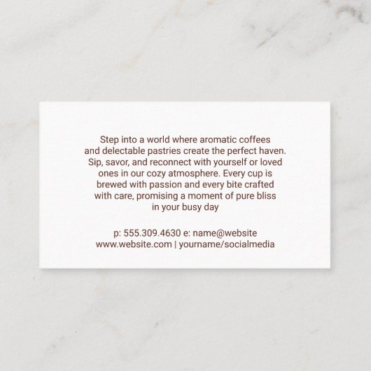 Carte De Visite Brewed Coffee Cup Retro Illustrations (Dos)