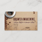 Carte De Visite Brewed Coffee Cup Retro Illustrations (Devant)
