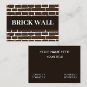 Carte De Visite Brick de mur (Devant / Derrière)