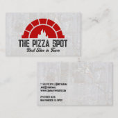 Carte De Visite Brick Oven Flame Logo | Pizza Shop (Devant / Derrière)