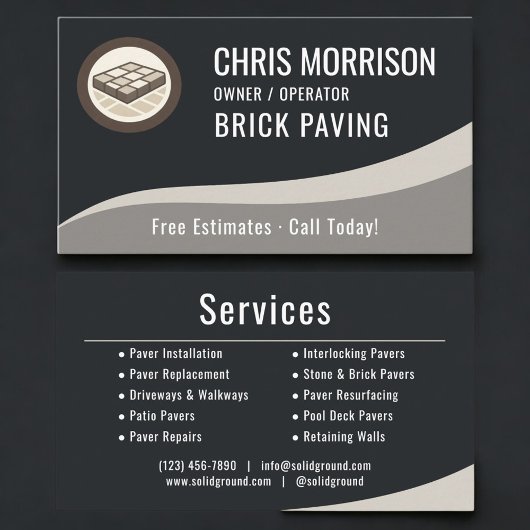 Carte De Visite Brick Paving Professional