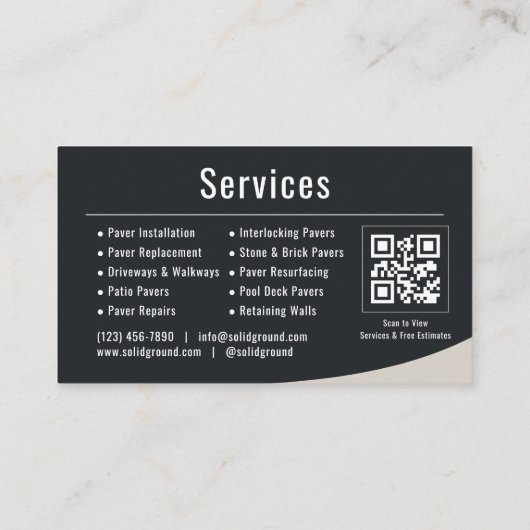 Carte De Visite Brick Paving QR Code (Dos)