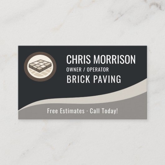 Carte De Visite Brick Paving QR Code Professional (Devant)