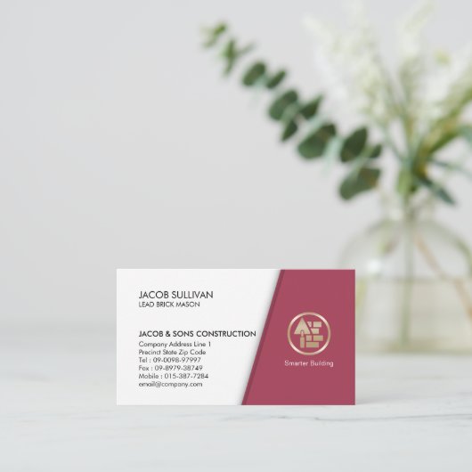 Carte De Visite Brick Stone Mason Masonry Construction (Debout devant)