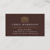 Carte De Visite Bricklayer Brick Masonry Construction (Devant)