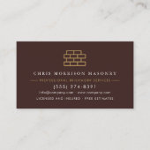 Carte De Visite Bricklayer Brick Masonry Construction Company (Devant)