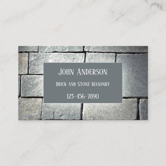 Carte De Visite Bricklayer Stone (Devant)