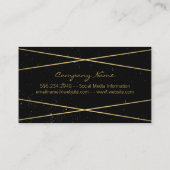 Carte De Visite Bricolage noir d'or géométrique / Spectacle (Dos)