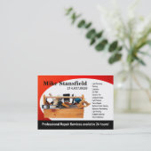 Carte De Visite Bricoleur à la maison de réparation (Debout devant)