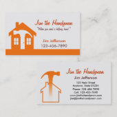 Carte De Visite Bricoleur/carte de visite à la maison d'orange de (Devant / Derrière)