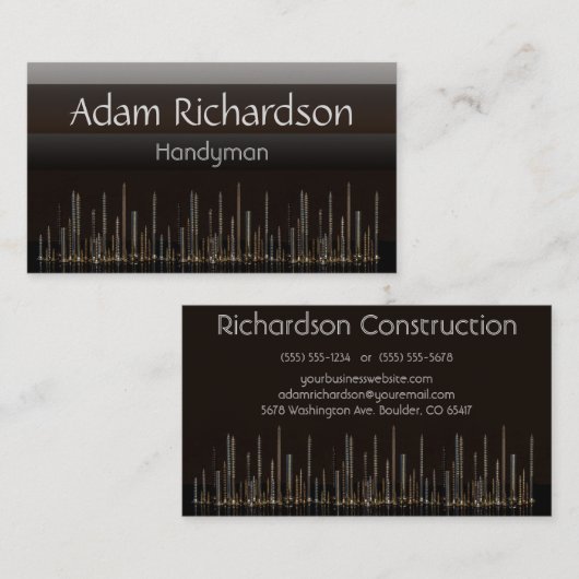 Carte De Visite Bricoleur, construction, constructeur, (Devant / Derrière)