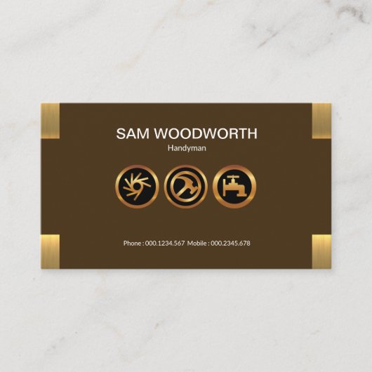 Carte De Visite Bricoleur contemporain simple simple d'étiquette (Devant)