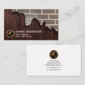 Carte De Visite Bricoleur en bois cassé de mur de briques de (Devant / Derrière)