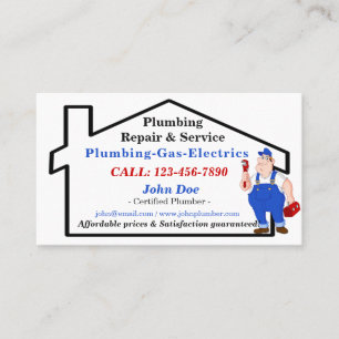 Carte De Visite Bricoleur mignon de plombier de tuyauterie