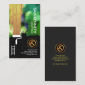 Carte De Visite Bricoleur noir grunge de mur de briques de mur (Devant / Derrière)