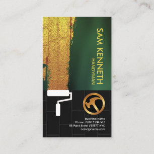 Carte De Visite Bricoleur noir simple de mur de briques de