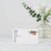 Carte De Visite Bricoleur, nom, adresse 1, adresse 2, contact 1… (Debout devant)