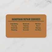 Carte De Visite Bricoleur professionnel Forest Green Copper (Dos)