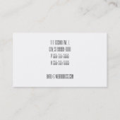 Carte De Visite Bricoleur [style d'impression typographique] (Dos)