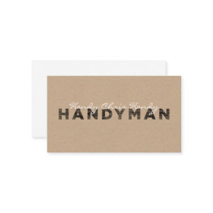 Carte De Visite Bricoleur [style d'impression typographique/regard