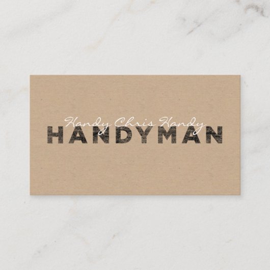 Carte De Visite Bricoleur [style d'impression typographique/regard (Devant)