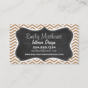 Carte De Visite Brides Chevron Brown claires ; tableau de bord