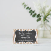 Carte De Visite Brides Chevron Brown claires ; tableau de bord (Debout devant)