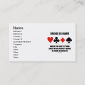 Carte De Visite Bridge Is A Game Where You Have To Think About (Devant)